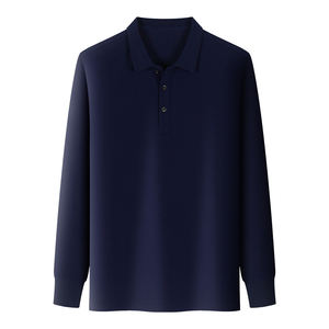 Polo de Manga Larga Geométrico Unisex, 78.3% Nailon, 21.7% Elastano, Traje de Golf de Alta Elasticidad con Decoración de Botones, Antibacteriano - Product Image 3