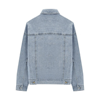 Veste en jean vintage ample sans col pour homme 2023, style streetwear hiver, respirante, boutons en corne, taille XL