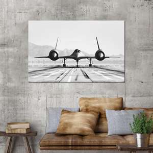 Impression sur toile SR-71 Blackbird Jet - Œuvre d'art moderne, encadrée en galerie - Product Image 1