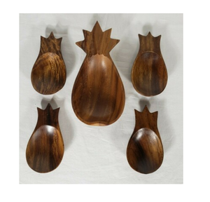 Cuenco de madera para servir, fabricación a precio barato, forma de piña, restaurante, hogar, cuencos de madera usados - Product Image 4