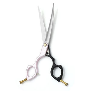 กรรไกรตัดขนสัตว์เลี้ยงกรรไกรตัดขนสัตว์เลี้ยงแบบโค้งสีเงิน6.5นิ้วพร้อมที่วางสองนิ้ว - Product Image 6