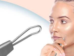 Exprimidor profesional de espinillas altas, exprimidor de espinillas, elimina sin esfuerzo los comedones, herramienta empujadora de cutículas, eslinga de comedón negro - Product Image 3