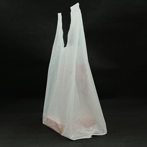Wholesale Customized <b>Biodegradable</b> Gusset PE Bags Supermarket Shopping T-Shirt <b>Packaging</b> Reusable Vest Handle Eco-Friendly EVA - Product Image 1