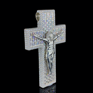 Bijoux hip-hop chrétiens de la meilleure qualité, unisexe, chaîne cubaine, fermoir personnalisé avec lettre, argent sterling 925 plaqué or 10 carats, moissanite VVS - Product Image 3