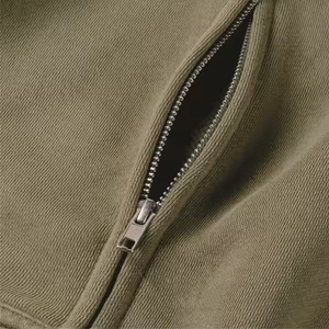 Sudadera con capucha de algodón con cremallera completa de alta calidad 500 Gsm para hombre, gran oferta, parte superior transpirable de doble capa, cara con capucha personalizable - Product Image 2