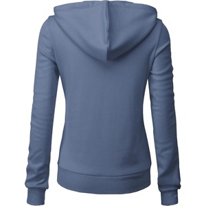 Sudadera corta con capucha larga para mujer con estampado personalizado, top de manga larga de lana con material de cuero para uso diario y al aire libre - Product Image 4