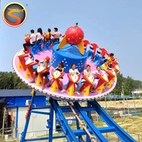 Manège portable de type disque volant, jeu de fête foraine, attractions, avec remorque