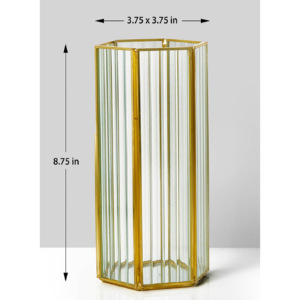Elegant Designer Metal T-Light Votive <b>Candle</b> Box Brass Glass Hurricane Pillar <b>Holders</b> <b>Candle</b> <b>Lanterns</b> Jars for Home Decor - Product Image 3