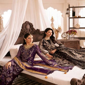 คอลเลกชันชีฟอง ชุดชีฟองสําหรับผู้หญิง งานปาร์ตี้ งานแต่งงาน สวม 3 ชิ้น โดย Ramsha งานแต่งงาน 3 ชุดปากีสถาน - Product Image 3