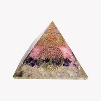 Großhandel Halbe del stein Achat Stein Amethyst Rosenquarz Klarer Quarz Orgonit Orgon Pyramide Baum Leben Symbol Magnesia Handwerk