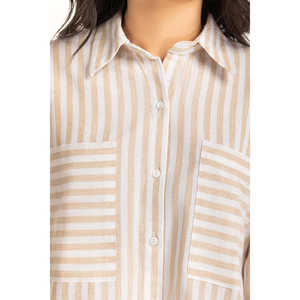 เสื้อเชิ้ตผ้าป๊อปลินทรงพอดีตัวสำหรับผู้หญิง WM-COD-SS25-318T ดีไซน์เรียบง่ายทันสมัย ทรงพอดีตัว - Product Image 4