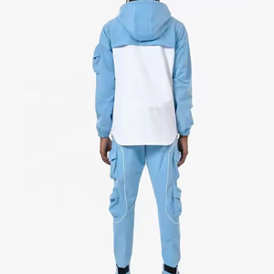 Custom Men's Summer Tracksuit Set Nylon Windbreaker Jacket With Zip Plus Size Embroidery Logo Sweatsuit Nylon Tracksuit for Men - Product Image 3