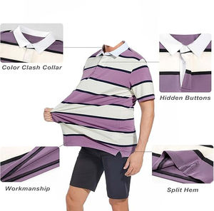 Camiseta de polo de algodón orgánico personalizada para hombre, camiseta suave de verano, ropa informal de punto transpirable de alta calidad bordada, 100% - Product Image 2