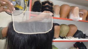 Máy đôi sợi ngang bó với tóc phía trước hoàn toàn Trong Suốt Ren mật độ tốt nguyên liệu tóc 13x4 13x6 Ấn Độ tóc - Product Image 2