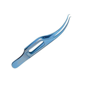 Juego de instrumentos de microcirugía Manual de fórceps Colibri de acero inoxidable azul de alta calidad para manejo de tejido de atado de ojos oftálmicos - Product Image 2