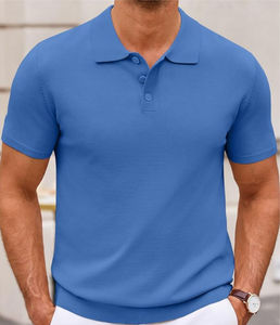 2025 Lidong venta al por mayor verano diseño seda algodón liso Casual impreso Polo hombres Golf Polo camisetas para hombres - Product Image 3