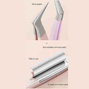 Pinzas de Acero Inoxidable para Extensión de Pestañas con Puntas de Fibra, Alicates para Pestañas, Suministros Profesionales para Injertos de Pestañas - Product Image 5