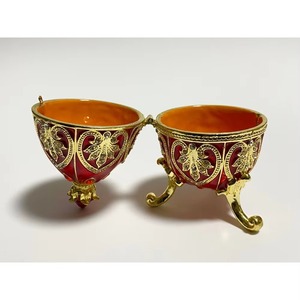 กล่องเครื่องประดับโลหะทรงไข่ของชนชั้นสูงดีไซน์เนอร์ทำมือทนทานสำหรับใส่แหวนต่างหูสร้อยคอสมบัติล้ำค่า - Product Image 5