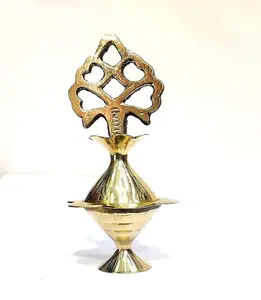 Brass Surma Dani To Keep Surma Powder - Surmedaani with Unique and Attractive Look - Color brass golden