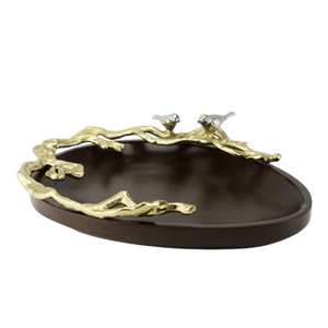 ถาดเสิร์ฟสำหรับตกแต่งบ้านและตกแต่งโต๊ะถาดทรงกลมหรูหราหรูหราสไตล์แฟนซีสำหรับตกแต่งบ้าน - Product Image 4