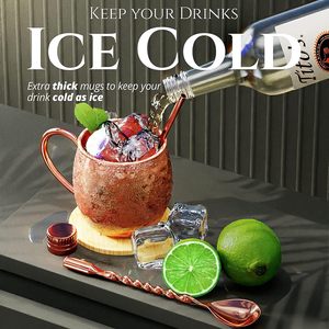 Logotipo personalizado disponible directo de fábrica al por mayor barato personalizado sublimación Mini café puro cerveza 16oz taza Moscow Mule tazas de cobre - Product Image 4