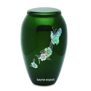 Urna Funeraria Decorativa de Estilo Americano para Cenizas Humanas, Diseño de Pez con Adhesivo Azul Monarca, Capacidad de 200 Pulgadas Cúbicas - Product Image 3
