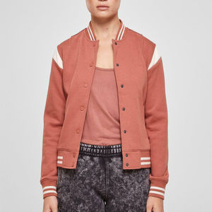 Veste universitaire en laine fine pour femme, style nouveau, col montant en fourrure de mouton, manches longues, hiver, uni, teinture contrastée - Product Image 1