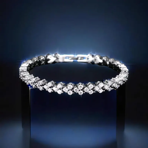 Bracelet de Tennis de Style de luxe moissanite diamant Bracelet de tennis coupe fantaisie bijoux fins Bracelet de Tennis en diamant pour cadeau - Product Image 6