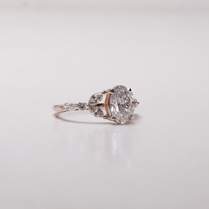 IGI-Certified 18K <b>Solid</b> Gold Fine Ring Lab Grown Oval Cut Diamond Engagement Ring Luxury Trendy Gift for Women - Product Image 2