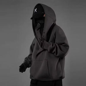 Sudadera con capucha de cuello alto para hombre, chaqueta americana de moda de primavera y otoño, Sudadera con capucha de peso pesado para persona antisocial tímida - Product Image 2