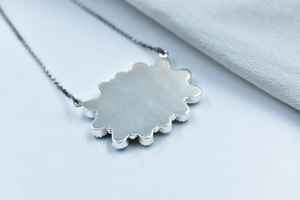 Collar de cadena ajustable hecho a mano de 18 pulgadas con caballo salvaje y Mojave turquesa rodio y plata esterlina chapada en oro - Product Image 3