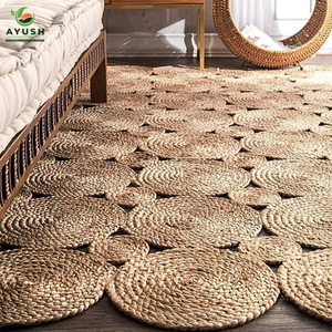 Tapis de salon en 100% jute et coton tapis faits à la main écologiques avec options personnalisées - Product Image 1