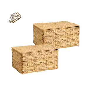 HAPROSIMEX SAIGON Paniers de rangement tissés à la main en jacinthe d'eau avec poignées intégrées Fabricant OEM Paniers d'organisation - Product Image 2