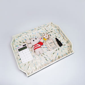 Bandeja con incrustaciones de nácar de Vietnam, bandeja de servicio ecológica decorativa de lujo hecha a mano para interiores de cafetería-SM2003 - Product Image 4