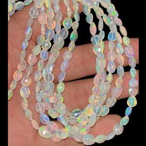 Perles de forme ovale à facettes en opale éthiopienne 3x5mm brin de pierres précieuses en vrac en opale de feu naturelle pour la fabrication de bijoux approvisionnement en perles en gros - Product Image 4
