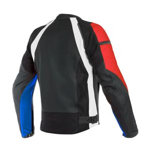 New Men's Fashion Black Red White Genuine Leather Racing Motorbike Jacket CE Armours Protection Motorcycle Jacket For Men - Product Image 2