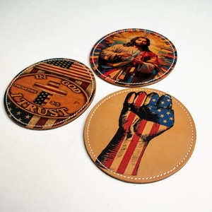 Cowhide Leather-<b>Coaster</b> Set Western-<b>Coasters</b> Cow Print-Drink <b>Coasters</b>-Rustic Farmhouse-Decor Handmade Leather <b>Coasters</b>-Gift - Product Image 4