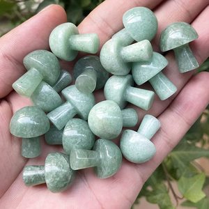 Haute qualité cristal champignon vert aventurine Gua Sha corps naturel grattage outil de Massage visage pierre précieuse champignon en gros - Product Image 4