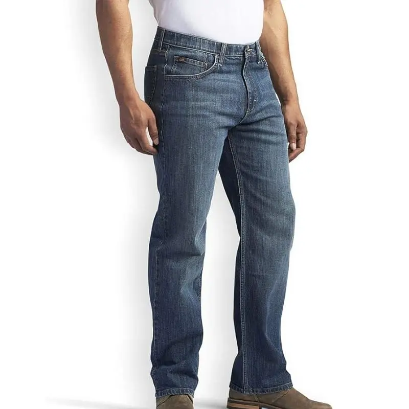 Toplu fiyat erkek büyük ve uzun boylu özel Fit rahat düz bacak Jean erkekler için premium pantolon doğrudan fabrika fiyat bangladeş yapılan