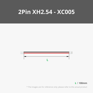 Ensemble de fils 22 AWG rouge/noir de 100 mm, 2 pièces, avec connecteurs 2 broches XH2.54 pour applications de remplacement/réparation - Product Image 2