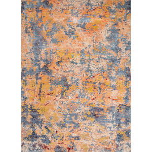 Alfombra Kavi Srb(705) Anudada a Mano de Lana y Seda de Bambú, Patrón Abstracto Rojo y Naranja para Decoración de Sala de Estar, Sin Cordones, por Kavi - Product Image 1