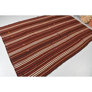 Alfombra Turca de 5.8x8.5 pies, Alfombra Grande Vintage, Alfombra Sólida Marrón Rojiza - Product Image 2