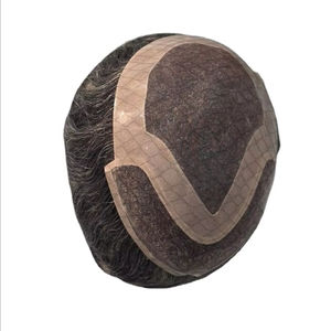 Perruque Taz Hair BD en cheveux humains, ondulée, prothèse, 100% cheveux chinois Remy, toupet à dentelle frontale avec base mono - Product Image 4