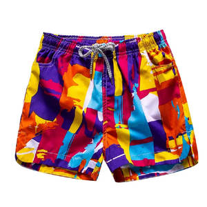 Pantalones cortos de playa versátiles para hombre con patrón de bloque de color y cintura ajustable para mayor comodidad Pantalones cortos de playa para hombre de secado rápido - Product Image 3