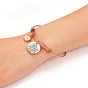 Pulsera de Acero Inoxidable con Letra Chapada en Oro Real, Ajustable y Elástica, Joyería de Semilla de Mostaza, Resistente al Deslustre - Product Image 1