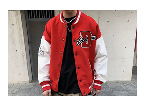 เสื้อแจ็คเก็ตวาร์ซิตี้พรีเมียมสำหรับผู้ชาย สไตล์เลตเตอร์แมน แบบคอลเลจ บอมเบอร์ คอตั้ง ปักลายด้านหน้า พร้อมป้ายทีมแบบกำหนดเอง เสื้อกันหนาวสำหรับฤดูหนาว - Product Image 2