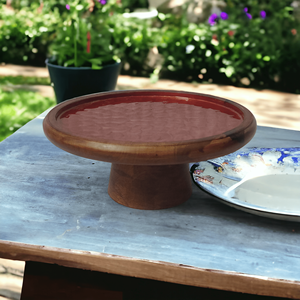 แผ่นรองจานเสิร์ฟทำจากทับทิมสีแดงทาด้วยมือเป็นมิตรกับสิ่งแวดล้อมสำหรับผลไม้แห้งแฟนซีในฟาร์ม - Product Image 5