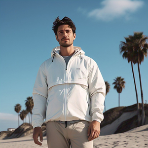 Hombres Streetwear prendas de vestir exteriores chaqueta cortavientos hombres lluvia senderismo ligero cremallera impermeable cortavientos chaqueta de los hombres - Product Image 5