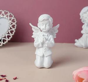 รูปปั้นกามเทพนางฟ้าทำจากเรซิ่นตกแต่งบ้านของตกแต่งห้องเด็กสำหรับเป็นของขวัญสีขาว - Product Image 2