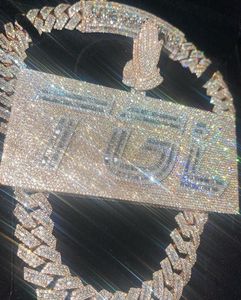 Moissanite Nom personnalisé Pendentif Hip Hop Accessoires Bijoux Cadeau pour homme ABP Glacé VVS Moissanite Diamants - Product Image 4